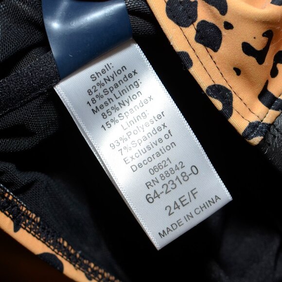 Plus Size 24 E/F Swimsuits For All GabiFresh Leopard Plunge Underwire Bikini Top - Picture 8 of 11